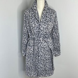 Victoria Secret bathrobe. Leopard print. Belted waist. Interior ties. Size XS.
